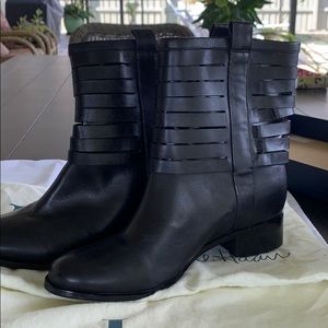 Black leather boots. Never worn